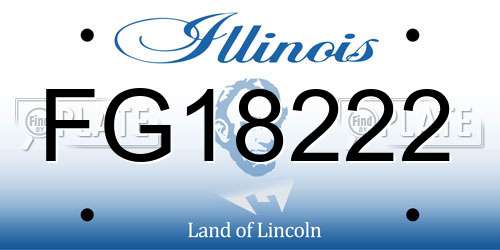 FG18222 Illinois License Plate