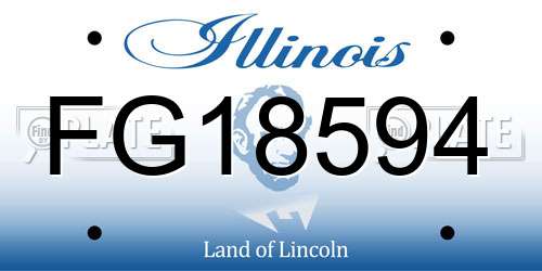 FG18594 Illinois License Plate