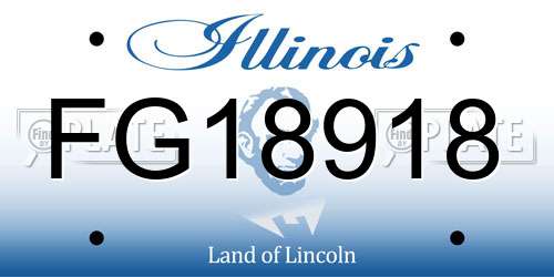 FG18918 Illinois License Plate