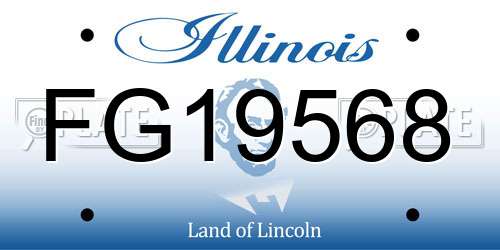 FG19568 Illinois License Plate