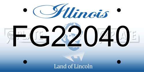 FG22040 Illinois License Plate