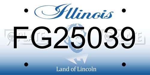 FG25039 Illinois License Plate