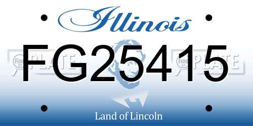 FG25415 Illinois License Plate