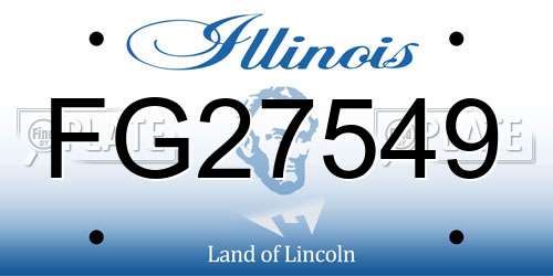 FG27549 Illinois License Plate