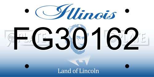 FG30162 Illinois License Plate