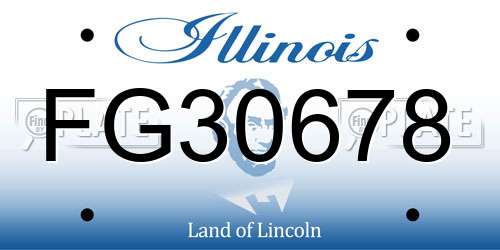 FG30678 Illinois License Plate