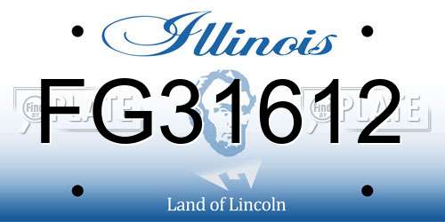 FG31612 Illinois License Plate