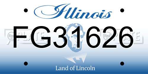 FG31626 Illinois License Plate