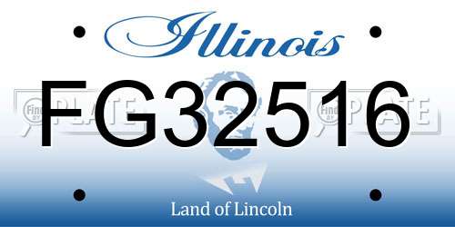 FG32516 Illinois License Plate
