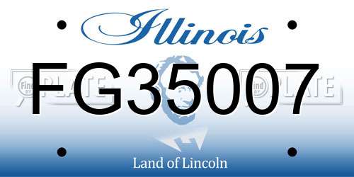 FG35007 Illinois License Plate
