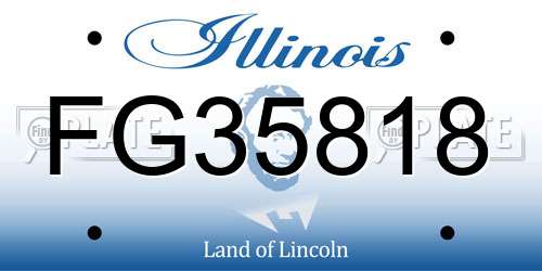 FG35818 Illinois License Plate