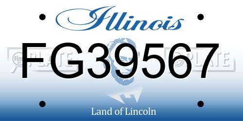 FG39567 Illinois License Plate