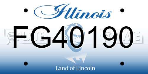 FG40190 Illinois License Plate