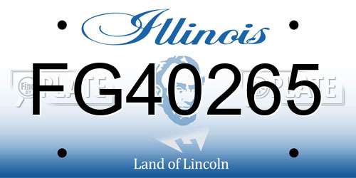 FG40265 Illinois License Plate