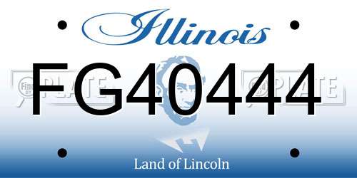 FG40444 Illinois License Plate