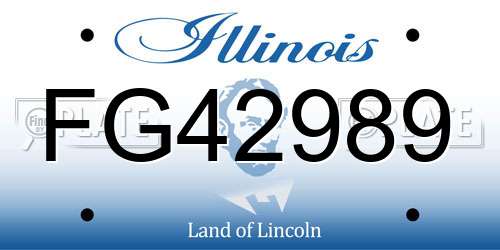 FG42989 Illinois License Plate