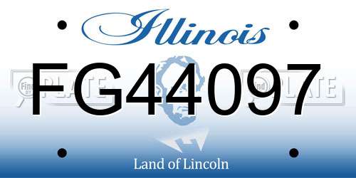 FG44097 Illinois License Plate