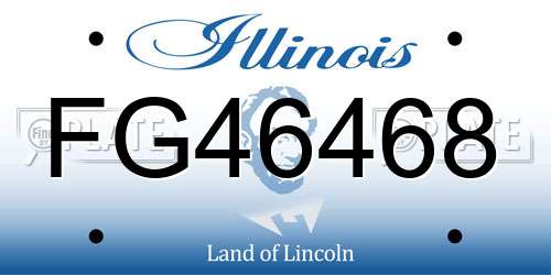 FG46468 Illinois License Plate