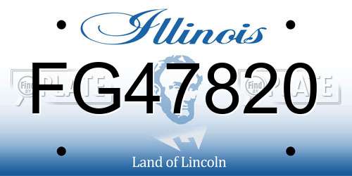 FG47820 Illinois License Plate