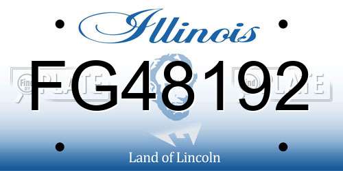FG48192 Illinois License Plate