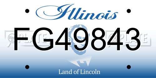 FG49843 Illinois License Plate