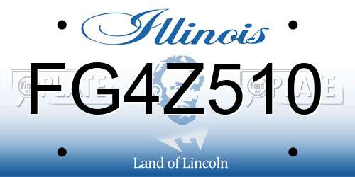 FG4Z510 Illinois License Plate