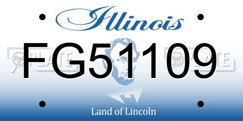 FG51109 Illinois License Plate