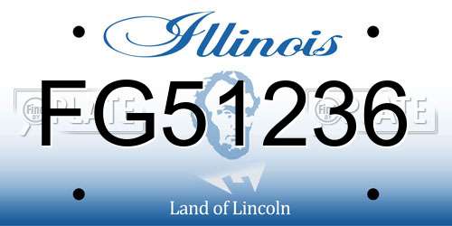 FG51236 Illinois License Plate