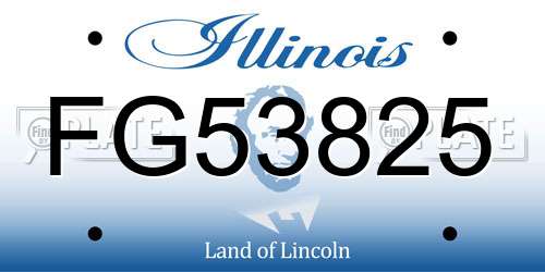 FG53825 Illinois License Plate