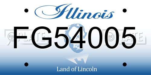 FG54005 Illinois License Plate