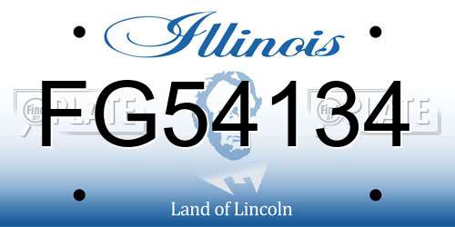 FG54134 Illinois License Plate