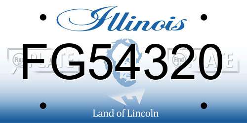 FG54320 Illinois License Plate
