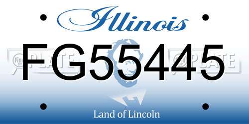 FG55445 Illinois License Plate