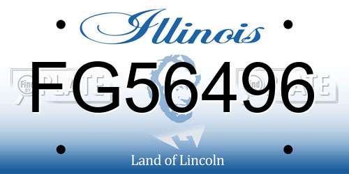 FG56496 Illinois License Plate