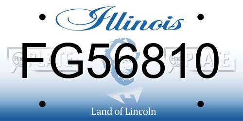 FG56810 Illinois License Plate