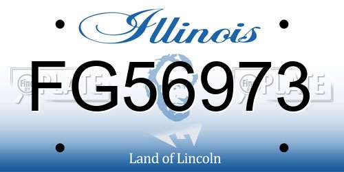 FG56973 Illinois License Plate