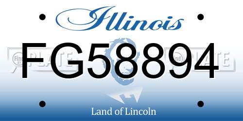 FG58894 Illinois License Plate