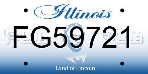 FG59721 Illinois License Plate