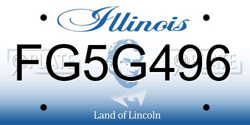 FG5G496 Illinois License Plate