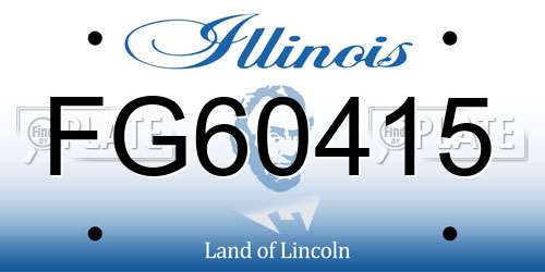 FG60415 Illinois License Plate