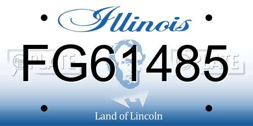 FG61485 Illinois License Plate