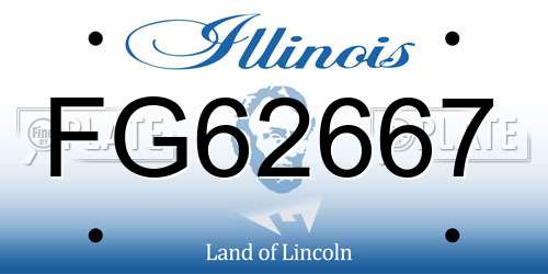 FG62667 Illinois License Plate