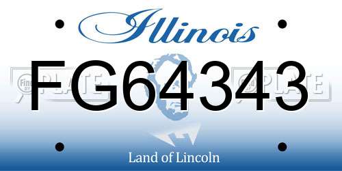 FG64343 Illinois License Plate