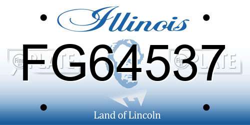 FG64537 Illinois License Plate