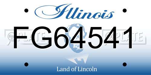 FG64541 Illinois License Plate