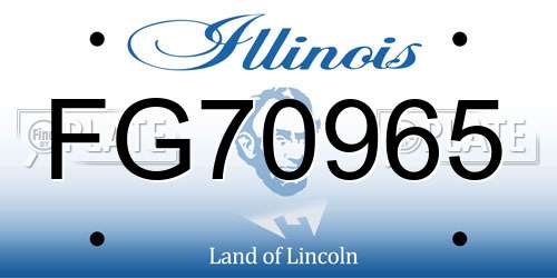 FG70965 Illinois License Plate