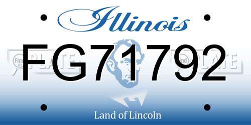 FG71792 Illinois License Plate