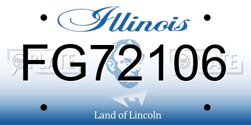 FG72106 Illinois License Plate