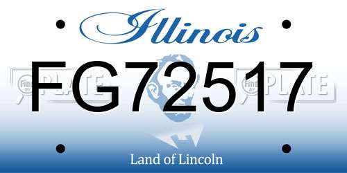 FG72517 Illinois License Plate
