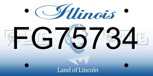 FG75734 Illinois License Plate